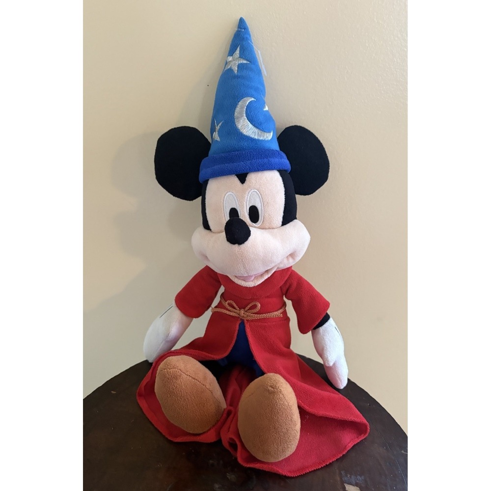 Vintage Disney Fantasia Mickey Mouse Sorcerer Wizard 18" Plush Toy Disney World